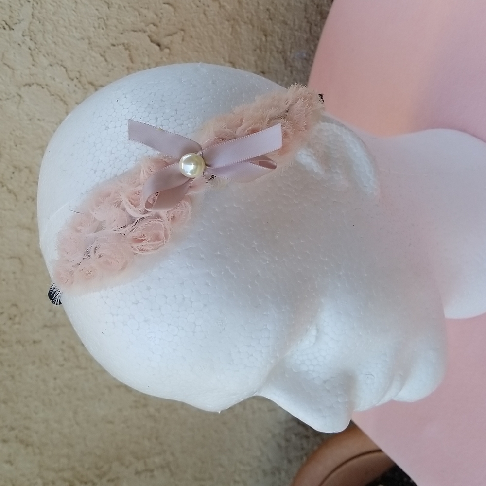 Fabric Pink Roses Tiera Headband Headpiece